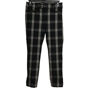 Anthropologie The Essential Slim Women’s Ankle Pants Plaid Black/white‎
